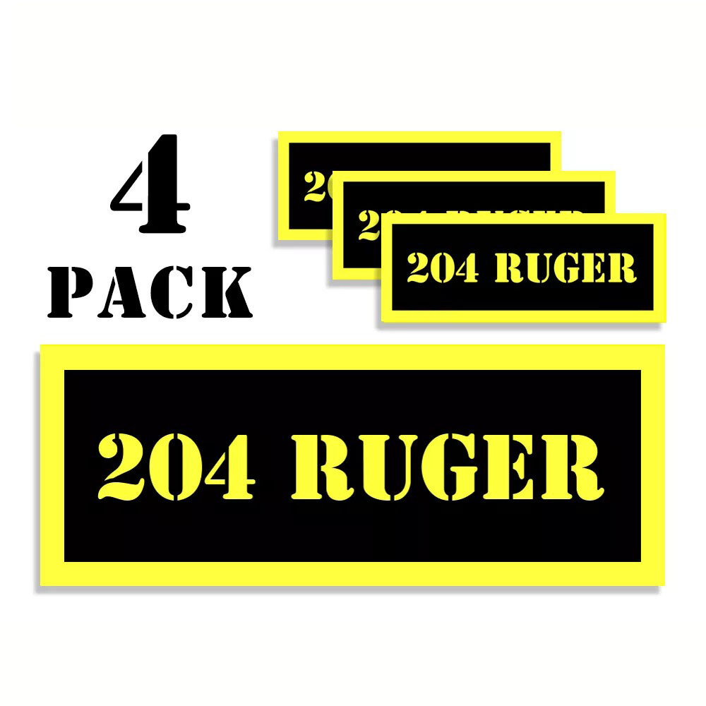 204 RUGER Can Label Stickers Decal Ammunition (4 pack)