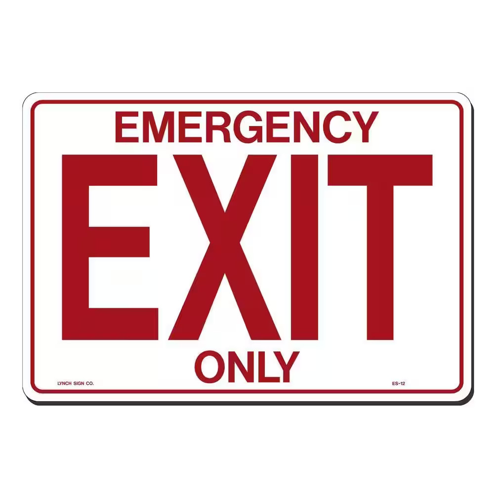 14 In. X 10 In. Emergency Exit Only Sign Printed on More Durable, Thicker, Longe