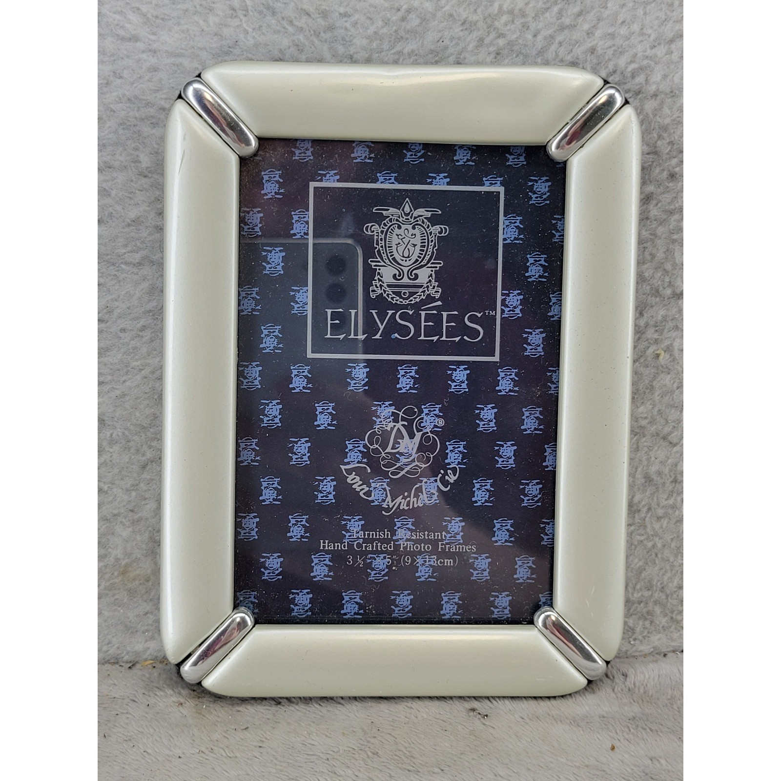 Elysees Louis Michel Cie Picture Frame Cream Silver Tarnish Resistant 3.5×5 Hand