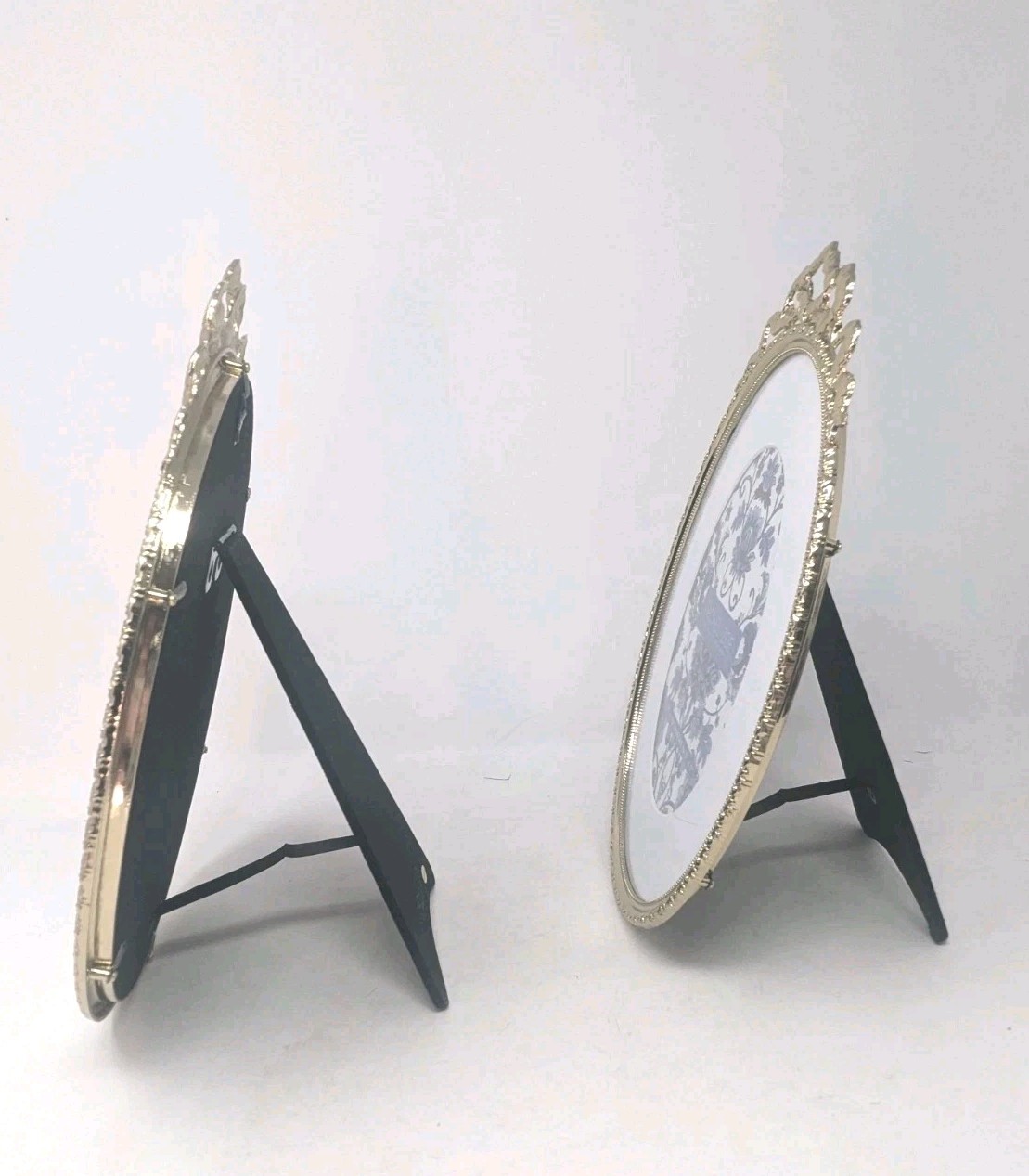 2 Rachel Zoe Gold Tone Photo Picture Frame 8×10 Ornate Baroque Style Fancy Oval