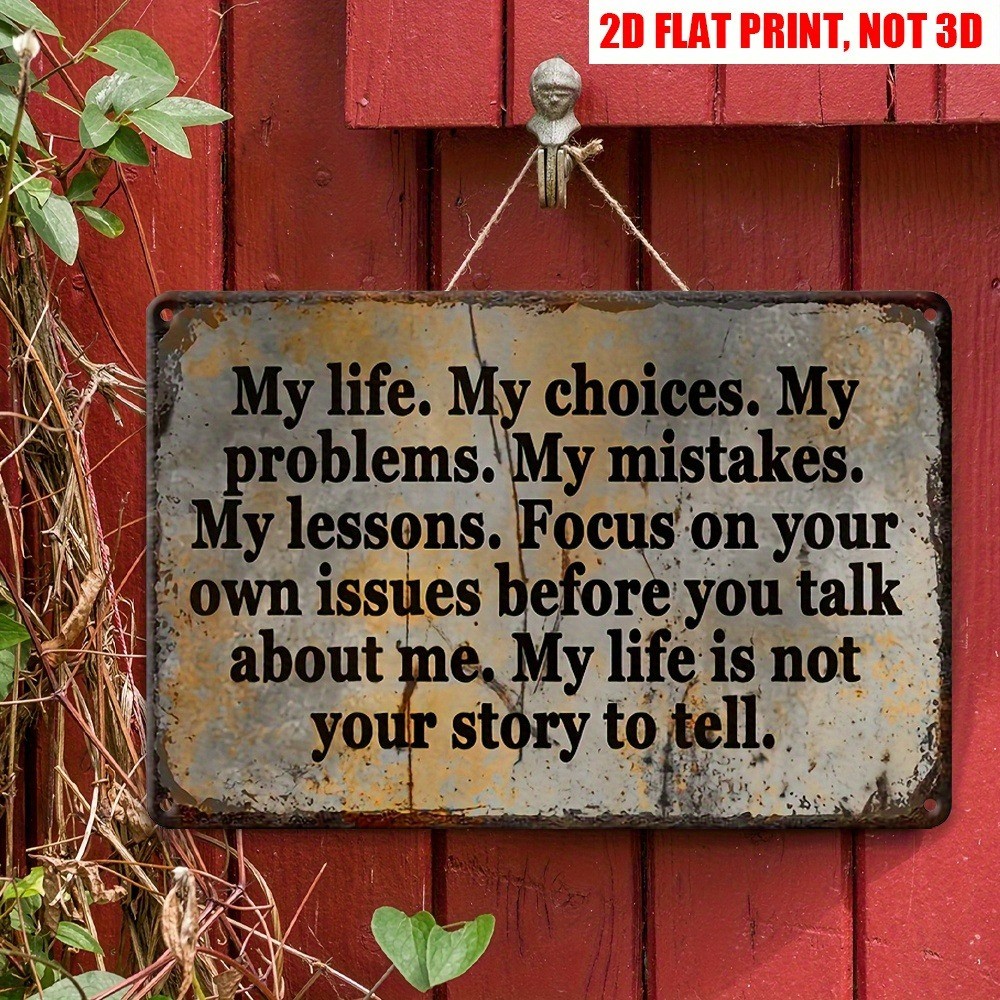 Motivational Boundaries Tin Sign Retro My Life My Story Quote Home/Office Decor