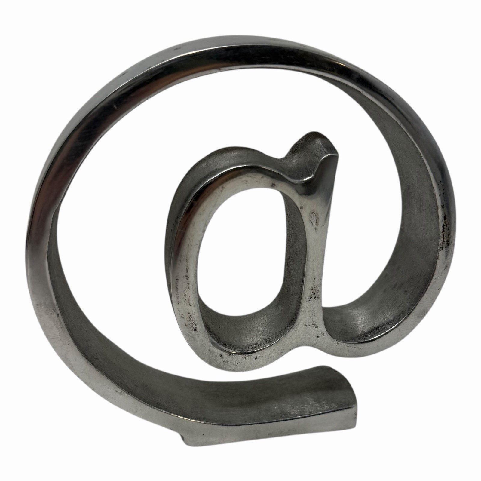 Metal At Sign – Paper Weight – Silver – @ – 3.25 x 3.25&Prime; – Typography Decor
