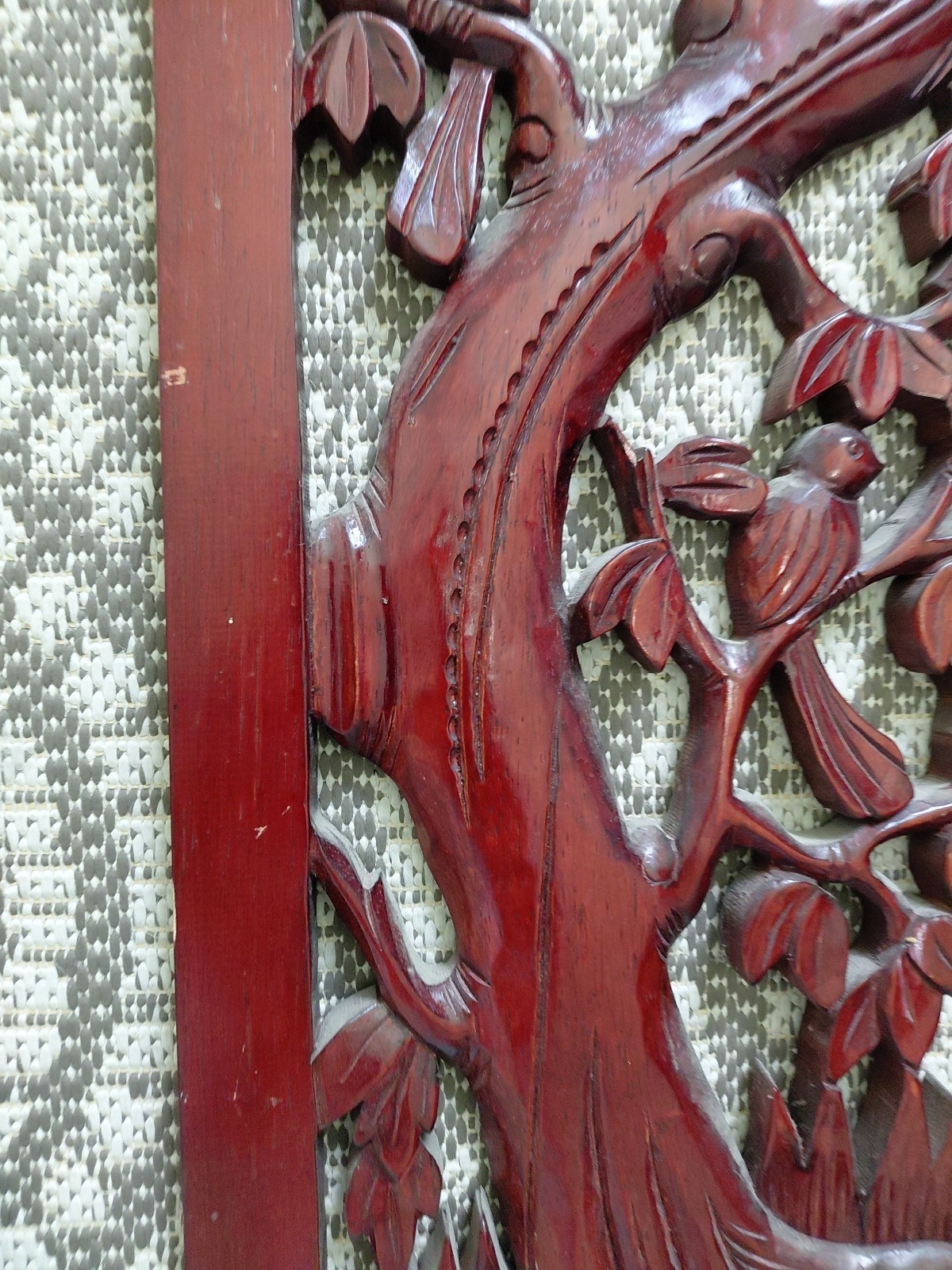 Rustic Home Decor Floral Wood Carved Wall Panel Asian Wood Wall Decor Plaque
