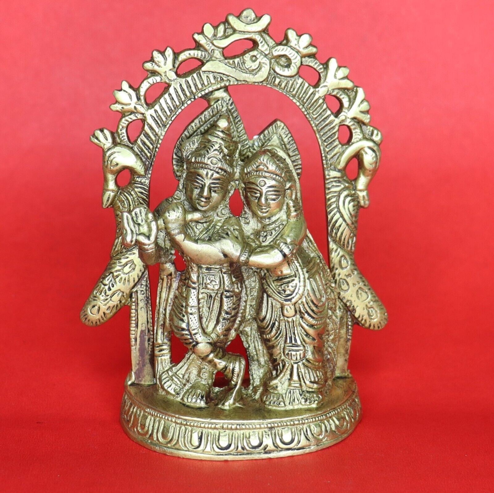 Lord Radha Krishna Figurine Handmade Brass Statue Figure Home Decor Sculpture