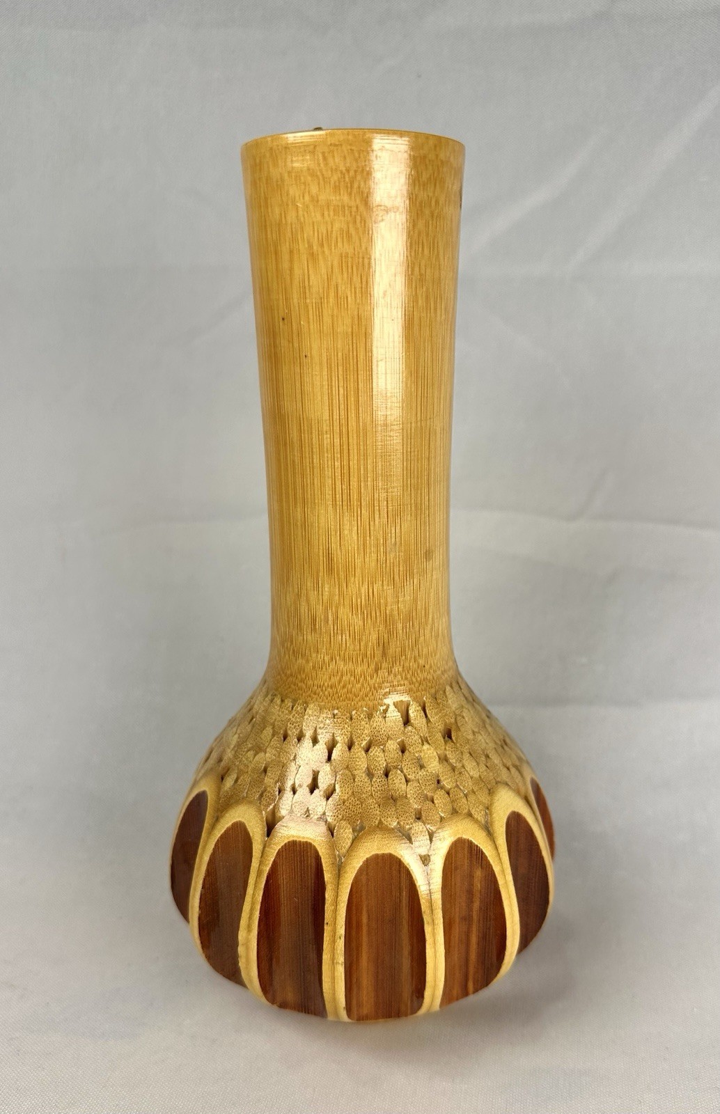 Mid-Century Modern MCM Bamboo Vase 8 inches tall Made In Hawaii