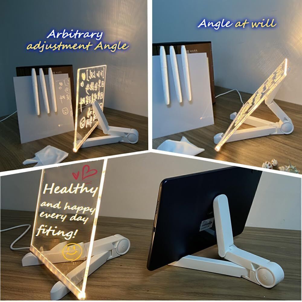 LED Note Board With Colors Acrylic Dry Erase Board For Creative DIY Art