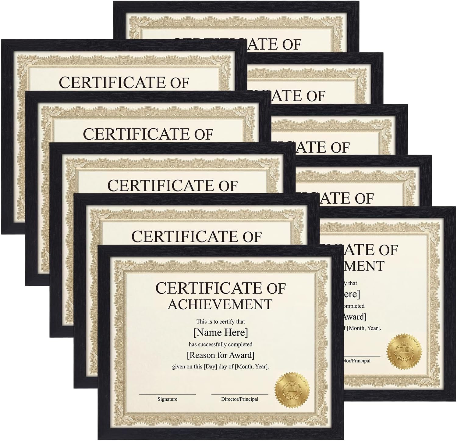 8.5 X 11 Picture Frame Set of 10, 8.5 by 11 Photo Frames Used for Certificate, D