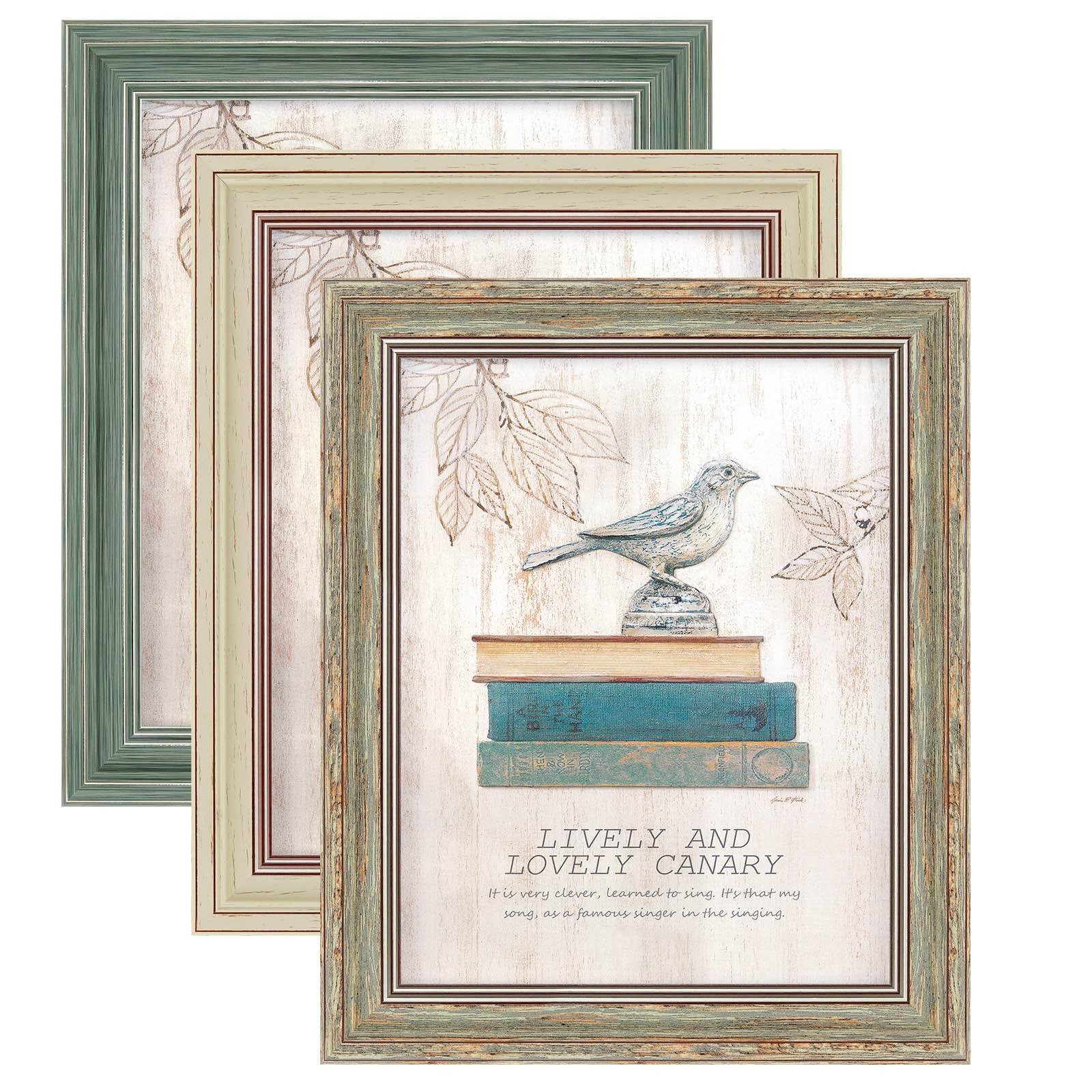 3 Pack 8×10 Inch Picture Frames Farmhouse Rustic Vintage Distressed Wood Grai…