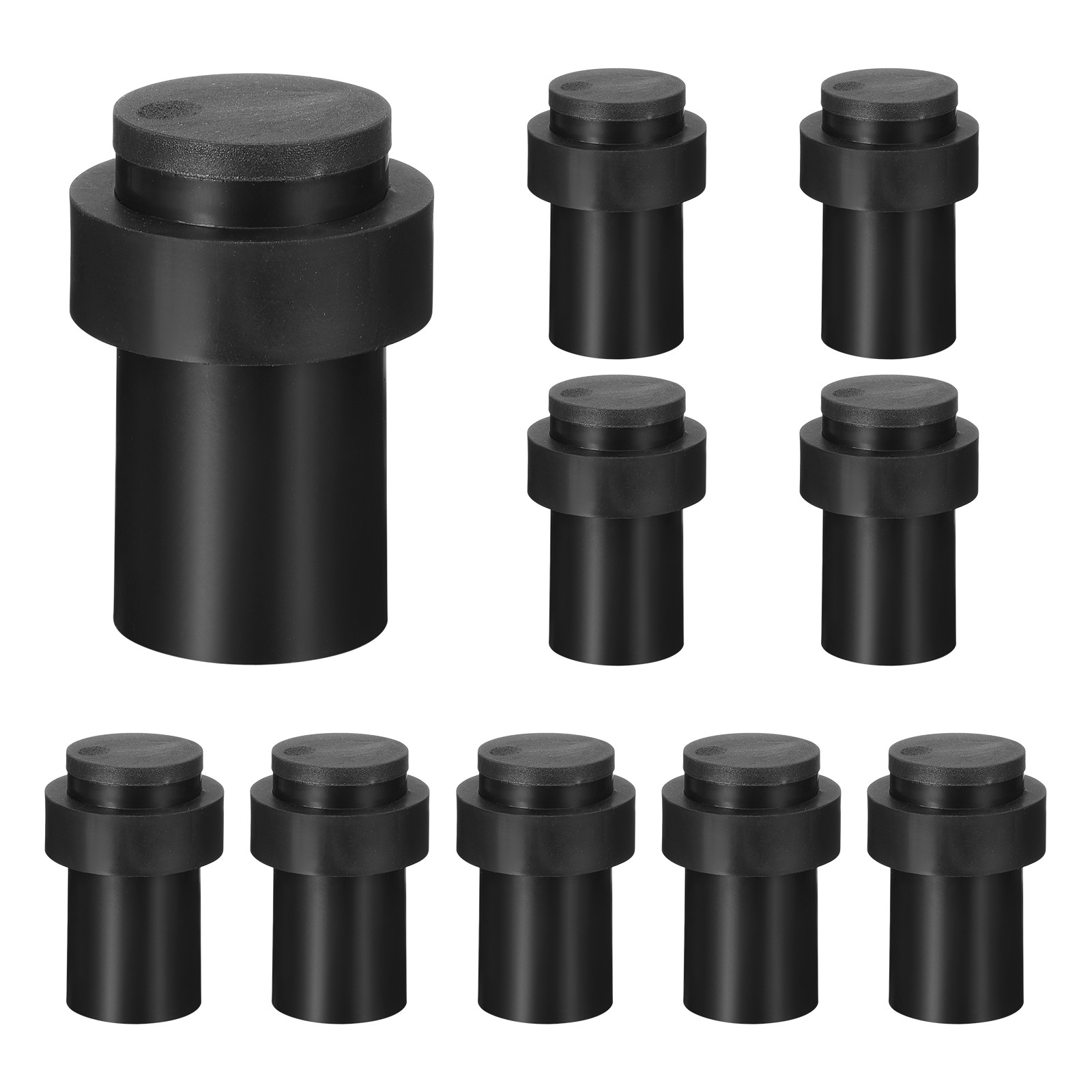 10Pcs 2.6&Prime; Door Stopper Stainless Steel Floor Mount Door Stop with Rubber Bumper