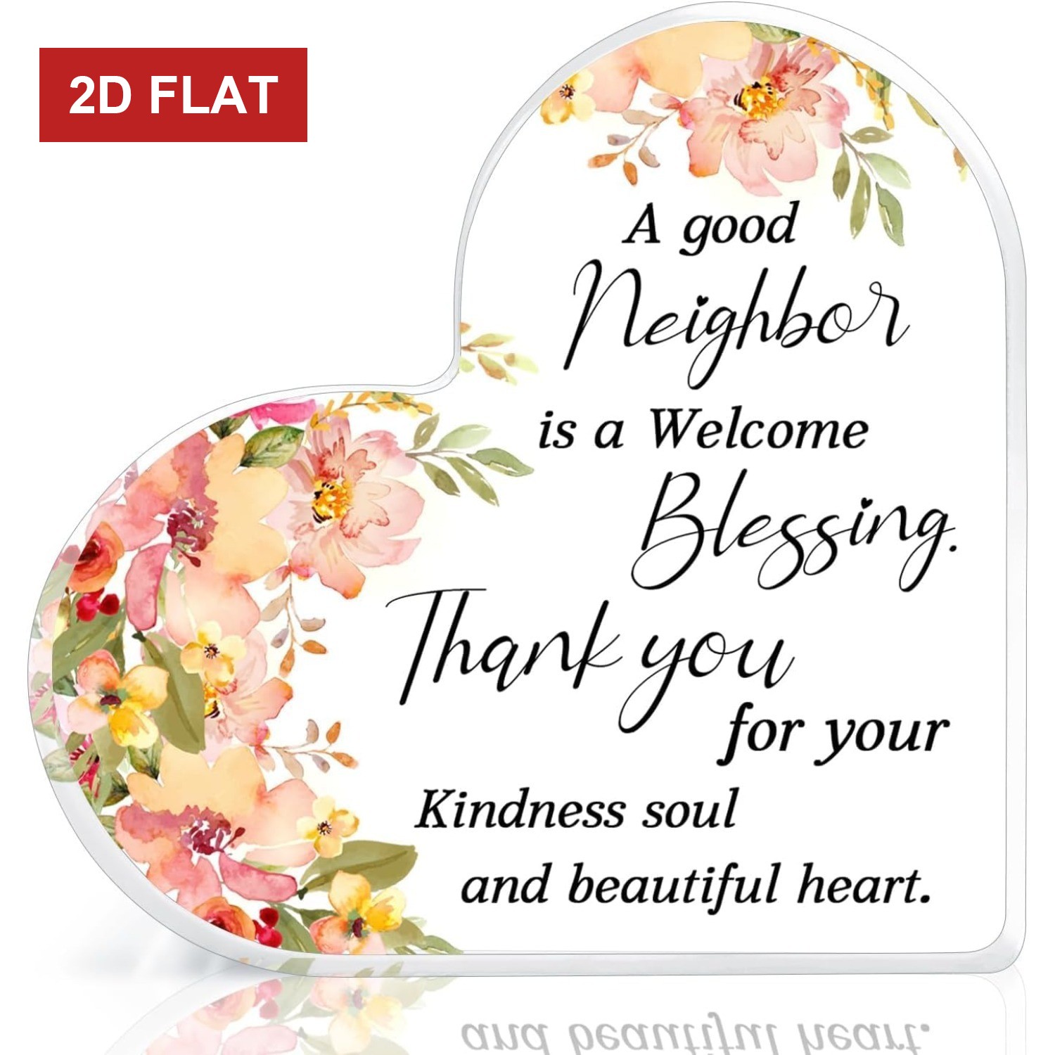 Good Neighbor Blessing Heart Acrylic Plaque Decor Grateful Neighborhood Gift
