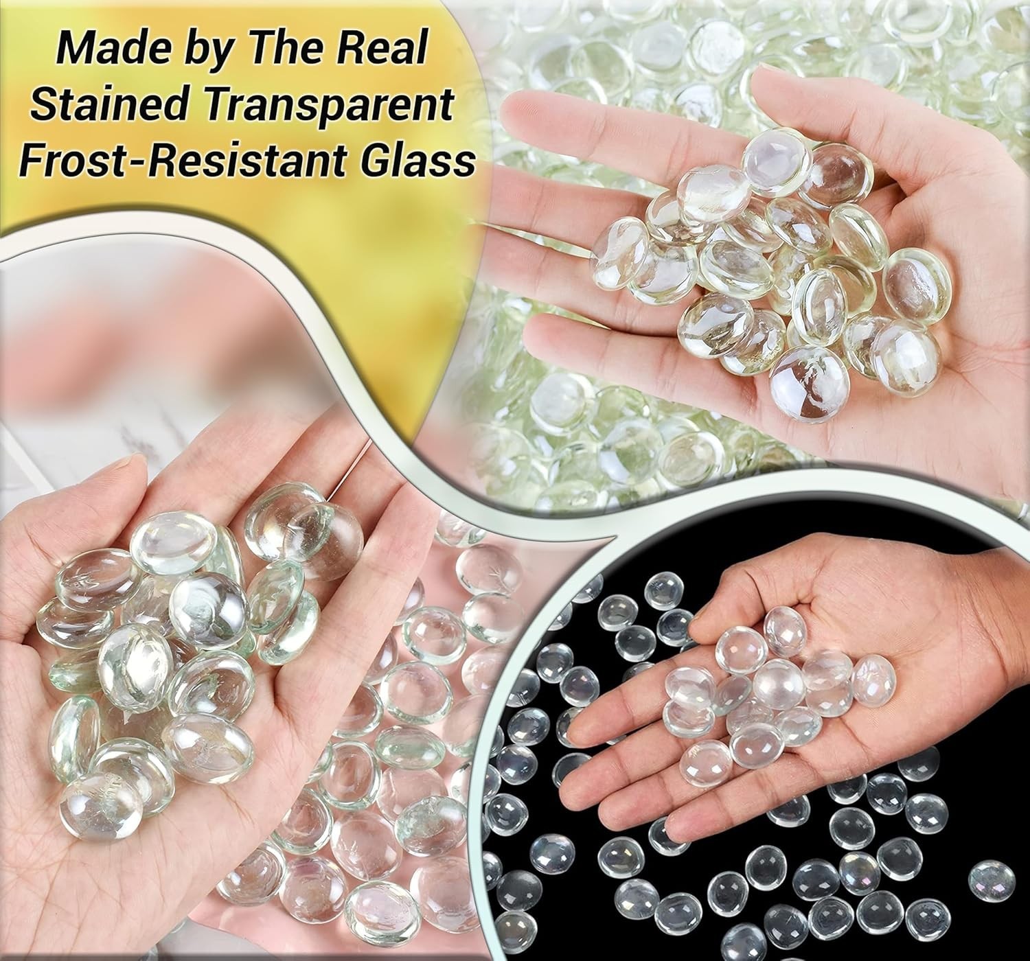 Elegant 5 LB Clear Pebbles for Vases – 400 Multi-Purpose Glass Gems for Events