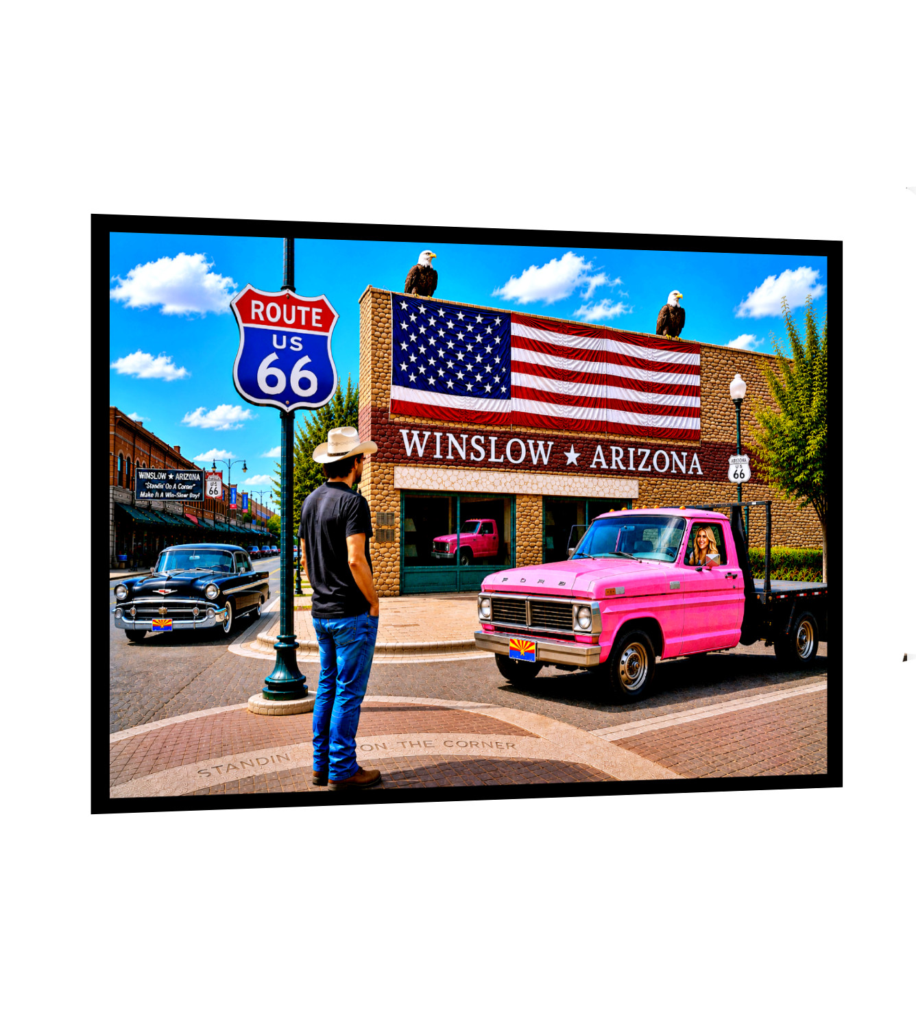 Route 66 Sign Sticker Winslow Arizona America&rsquo;s Highway Historic