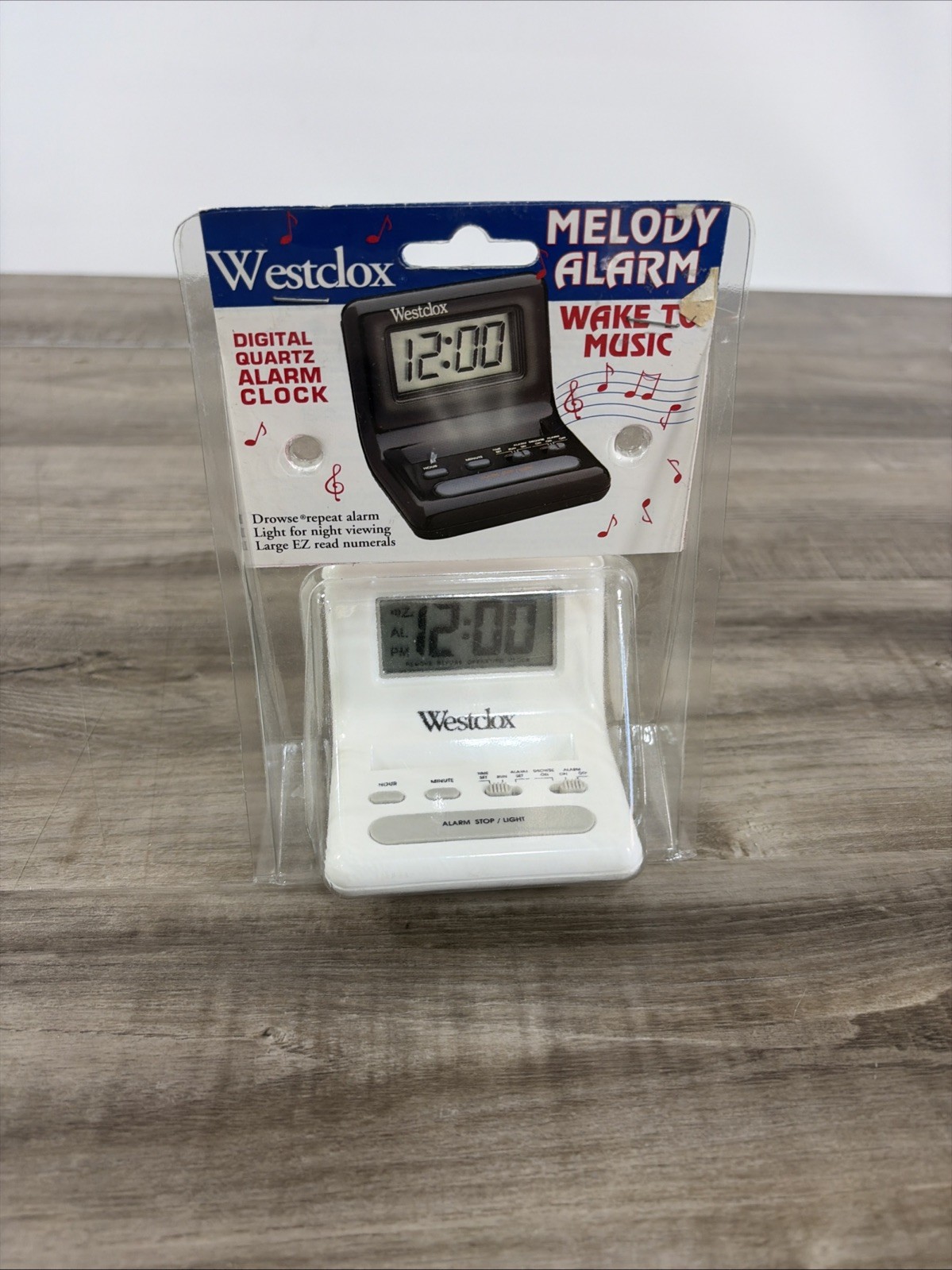 NEW WESTCLOX 47539 .8 » White LCD Alarm Clock with Light on Demand