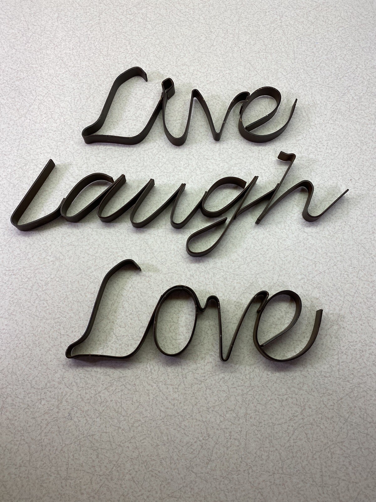Live Laugh Love ~ Metal Wall Decor Sign Words ~ 3 pieces ~ Rustic Weathered.