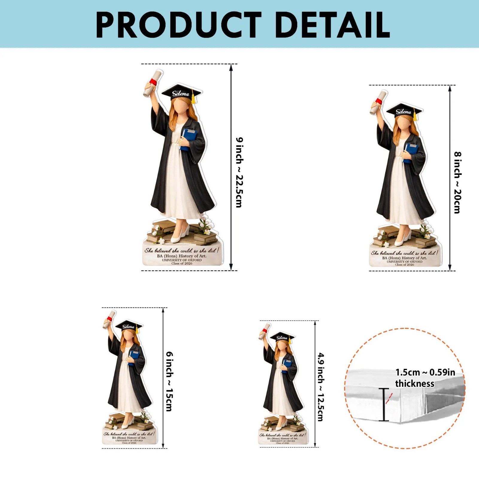Custom Graduation Acrylic Block Plaque Gift Class of 2026 Congrats Decor Keepsak