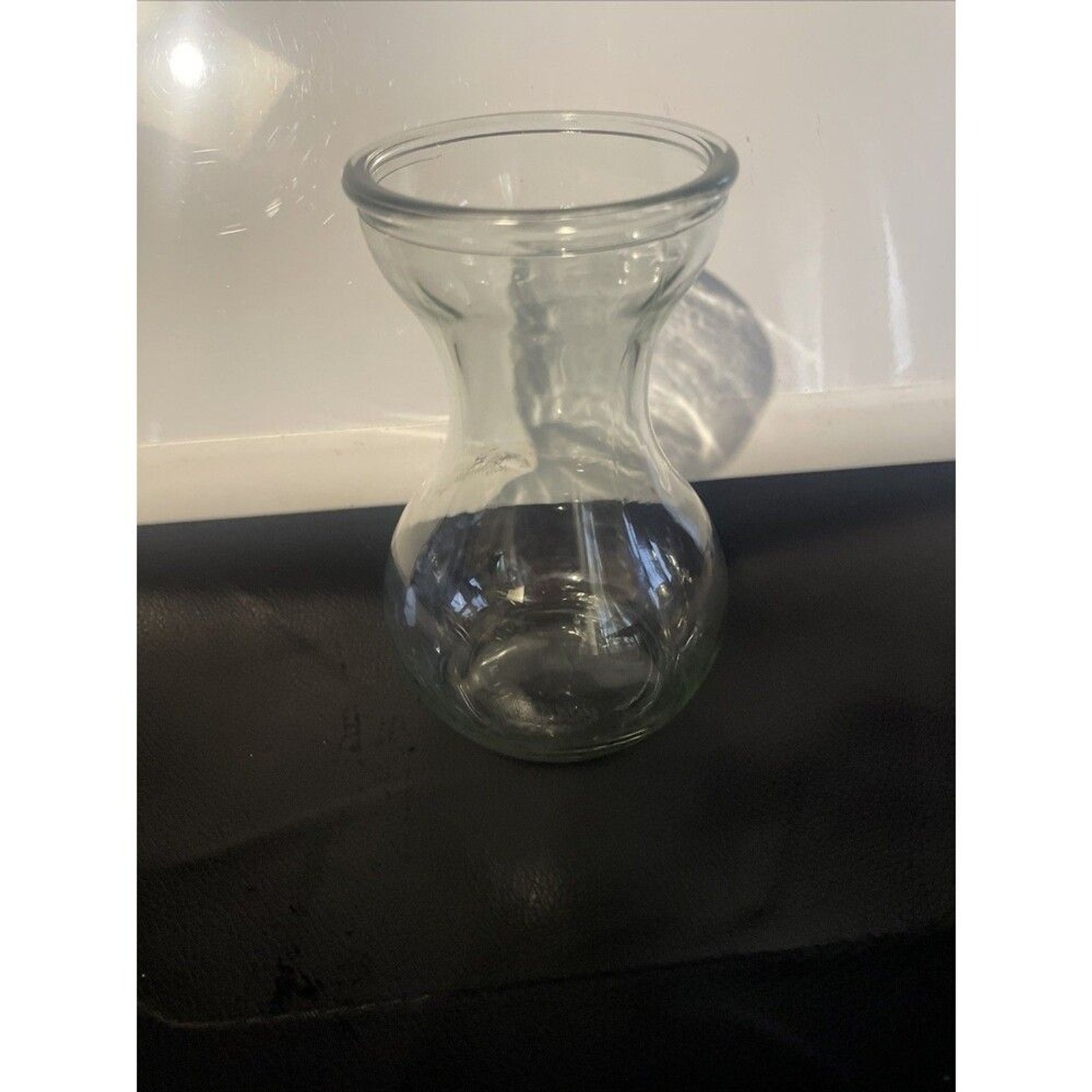 Glass bulb forcing clear hourglass hand‎ blown vase