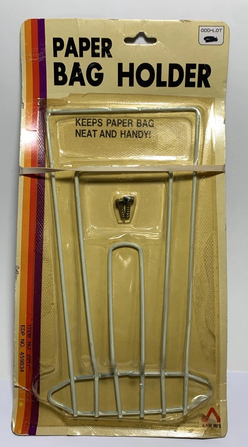 Vintage Metal Classic Paper Bag Holder Letter holder Rack Organizer 9&Prime; white new