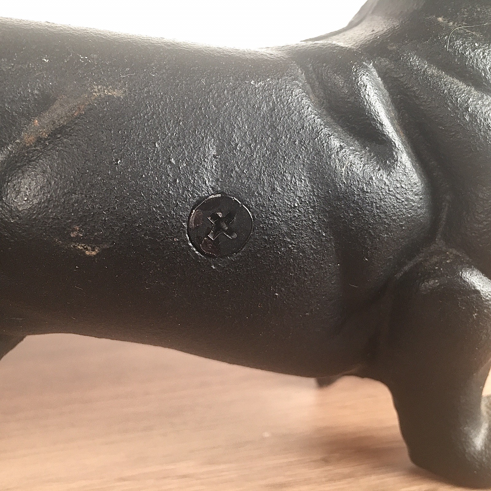 Vintage Cast Iron Dachshund Wiener Dog Doorstop Statue Black Heavy – 8&Prime;