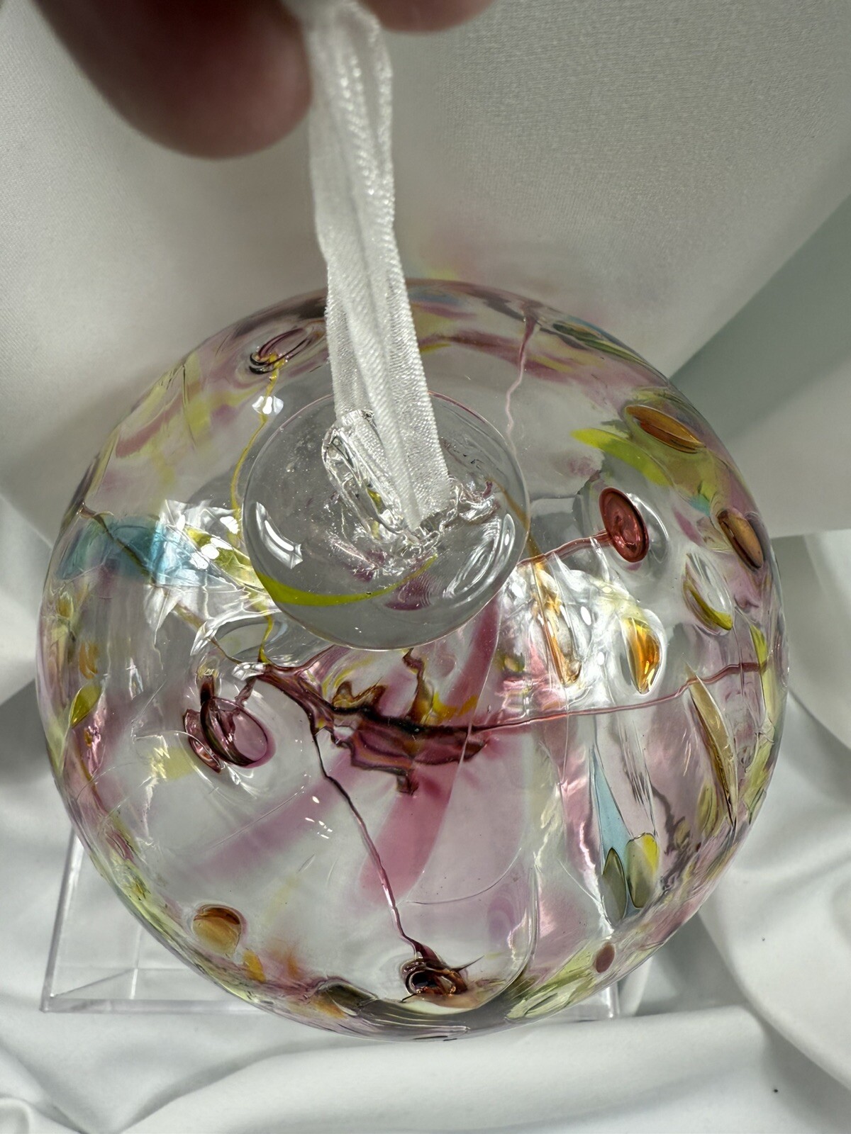 Handblown Art Glass Orb Large 6 in Witch Ball Sun Catcher Ornament Tree Of Life