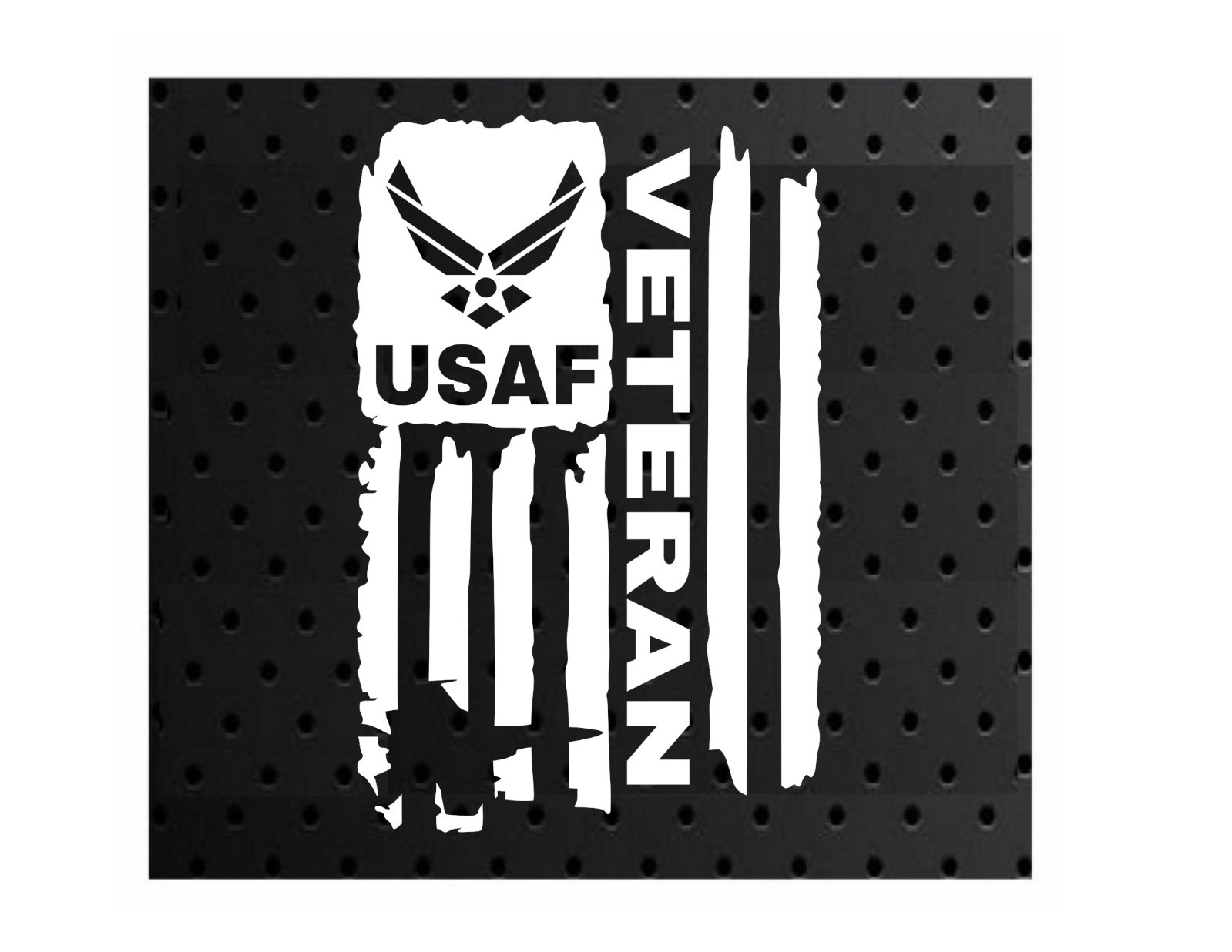 DISTRESSED USAF UNITED STATES AIR FORCE FLAG VETERAN DECAL STICKER 5&Prime; x 7.7&Prime;