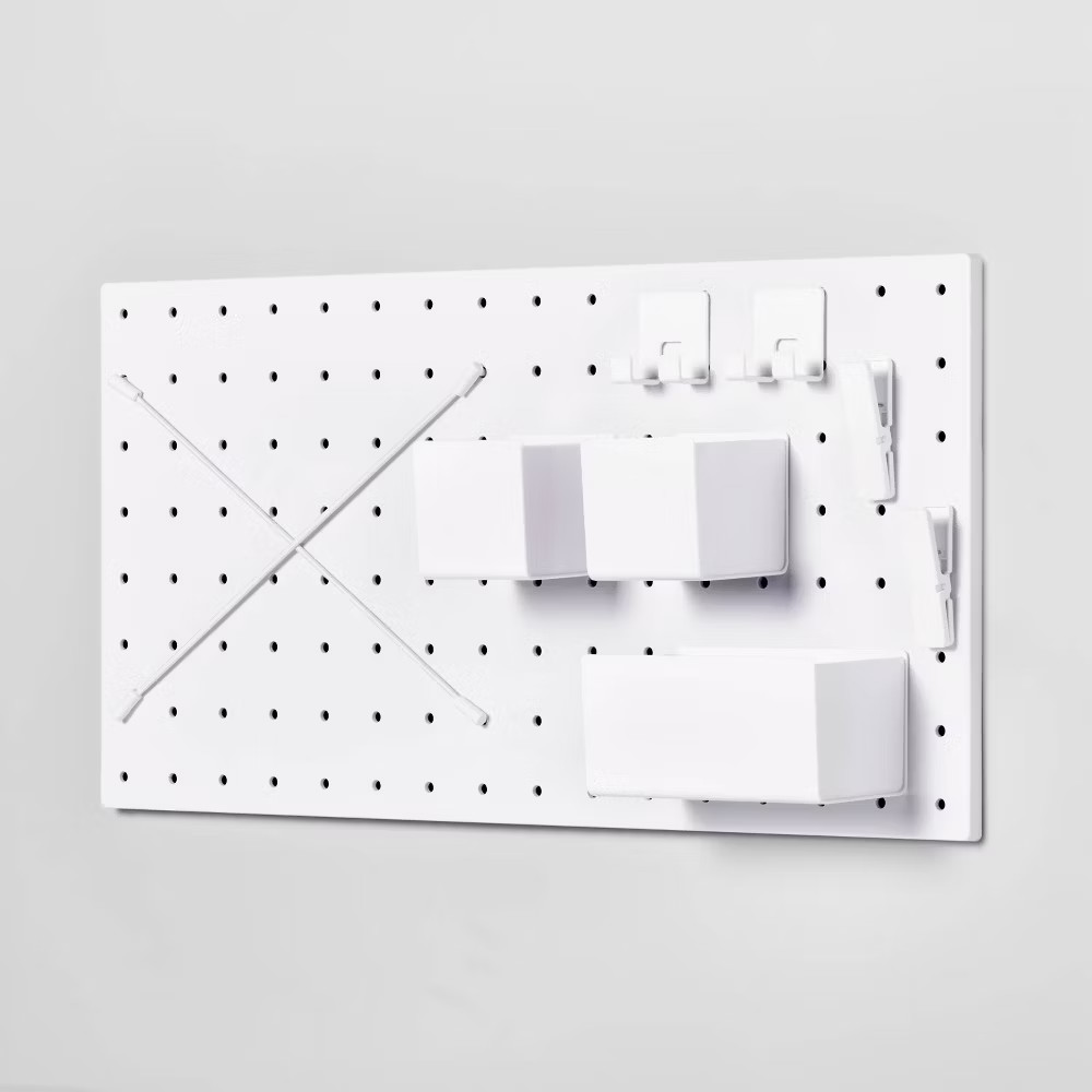 13&Prime; x 26&Prime; Pegboard Set White – Brightroom