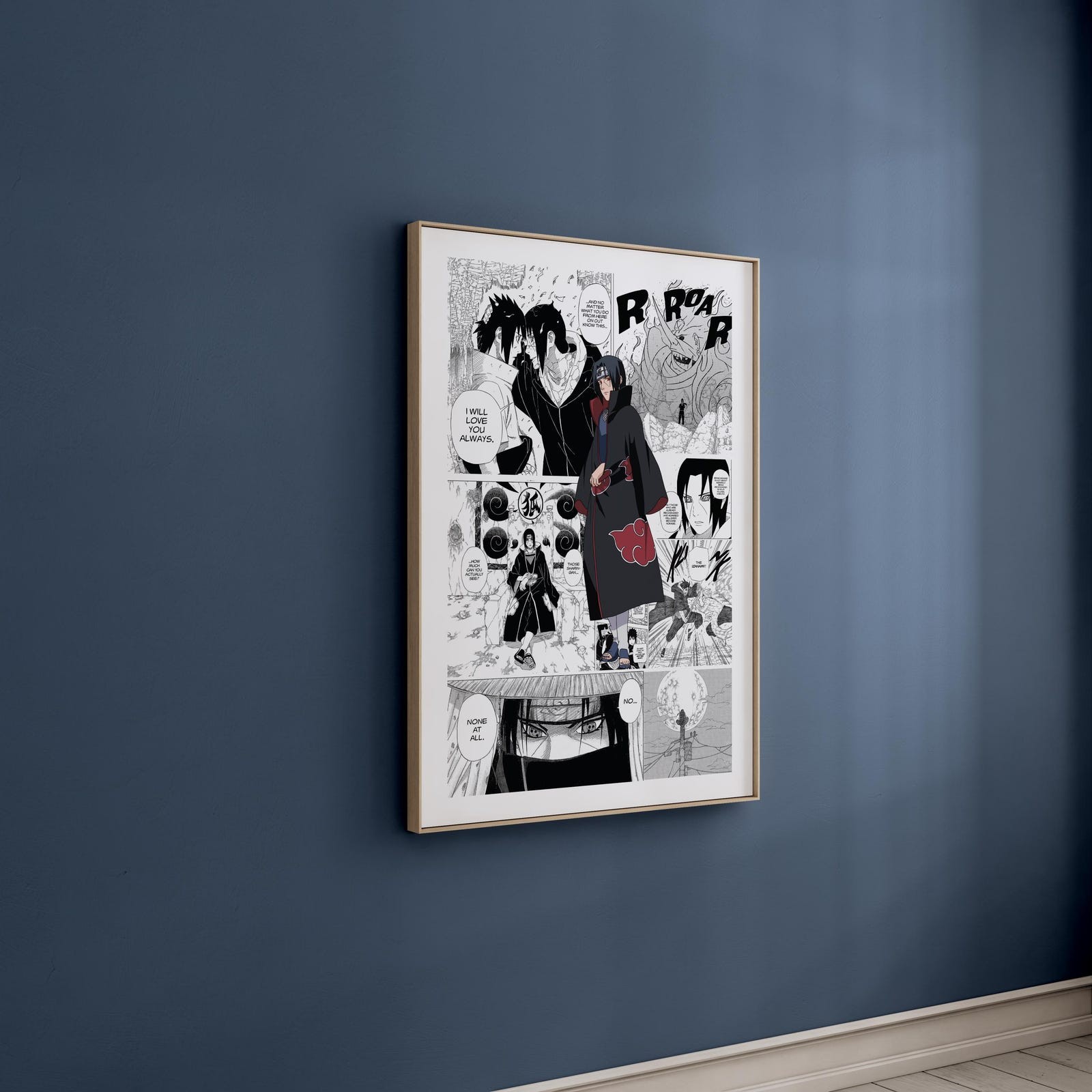Itachi Uchiha Manga Panel Poster Naruto Canvas Curated Wall Art Anime Decor
