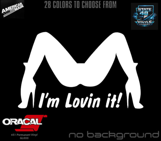 I&rsquo;m Lovin It! Funny DieCut Vinyl Window Decal Sticker Car Truck JDM