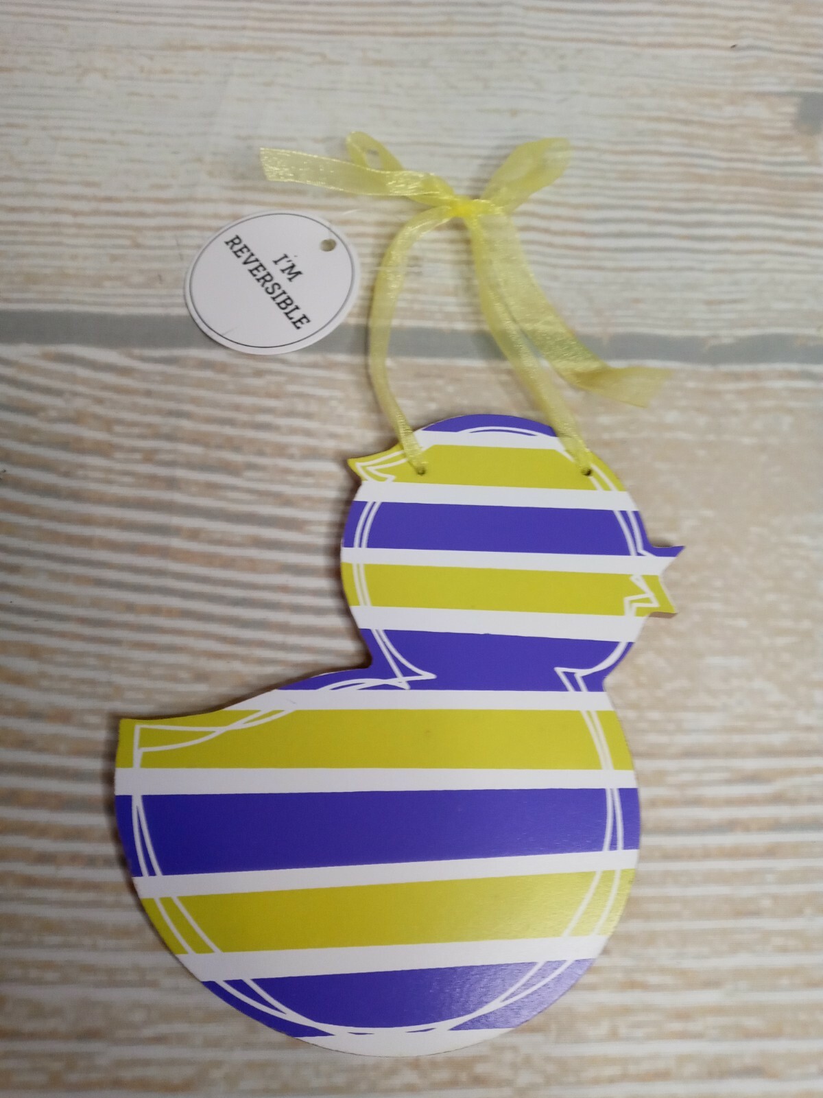 New! Reversible Easter Duck Chick Wood Sign Jeep Crafts Polka Dot Striped Baby