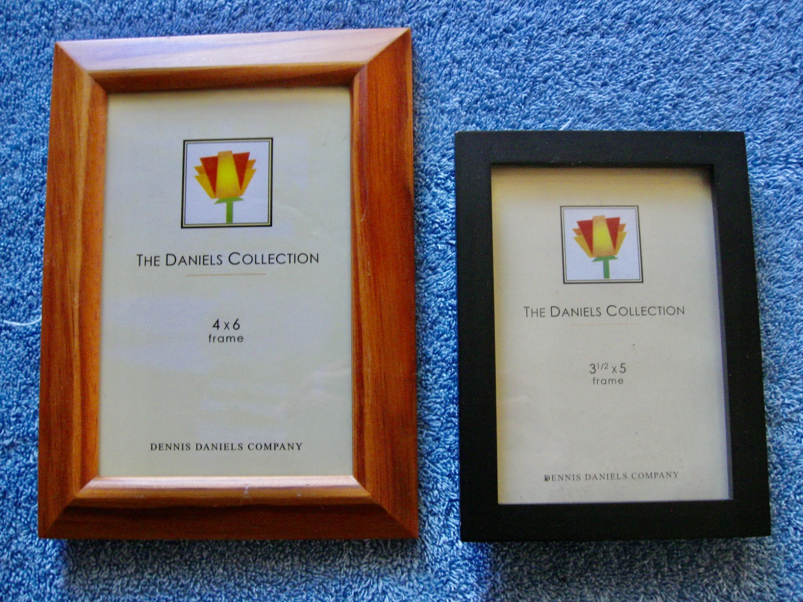 Lot of 2 Size Frames DENNIS DANIELS; Wall or Table Top; Wood; Ebony Corner