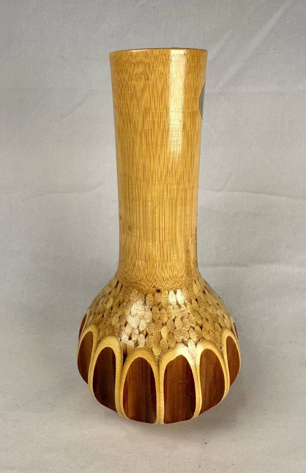 Mid-Century Modern MCM Bamboo Vase 8 inches tall Made In Hawaii