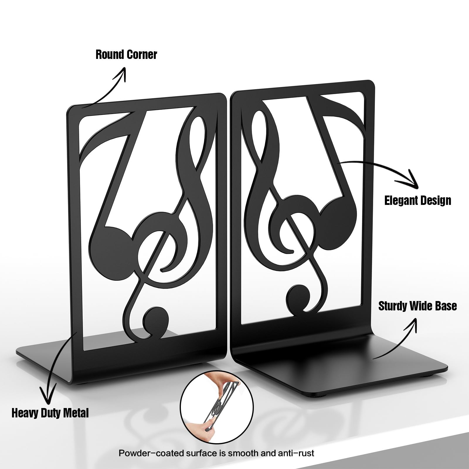 Book Ends, Bookends, Ends for Shelves, Heavy 1 Pair, Music