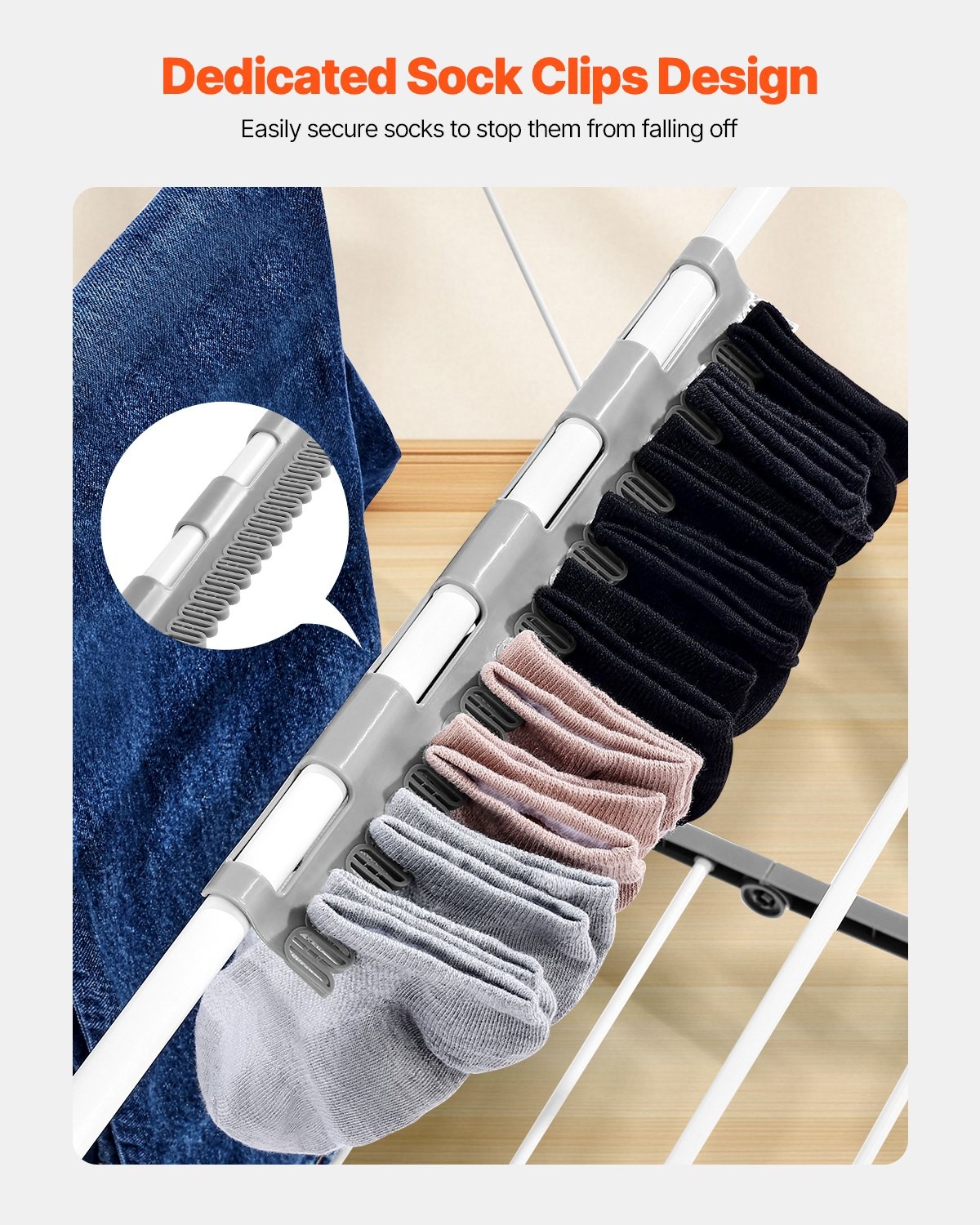 Clothes Drying Rack, 2-Tier Foldable Laundry Dryer Rack With Sock Clips & 31 Dry