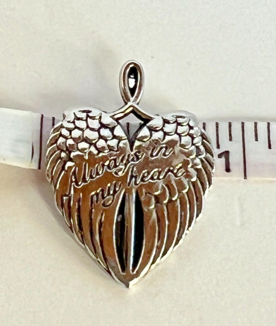 Ganz Memorial Angel Wings in Heart Shape « Always In My Heart » +Card 1 5/8&Prime;x 7/8&Prime;