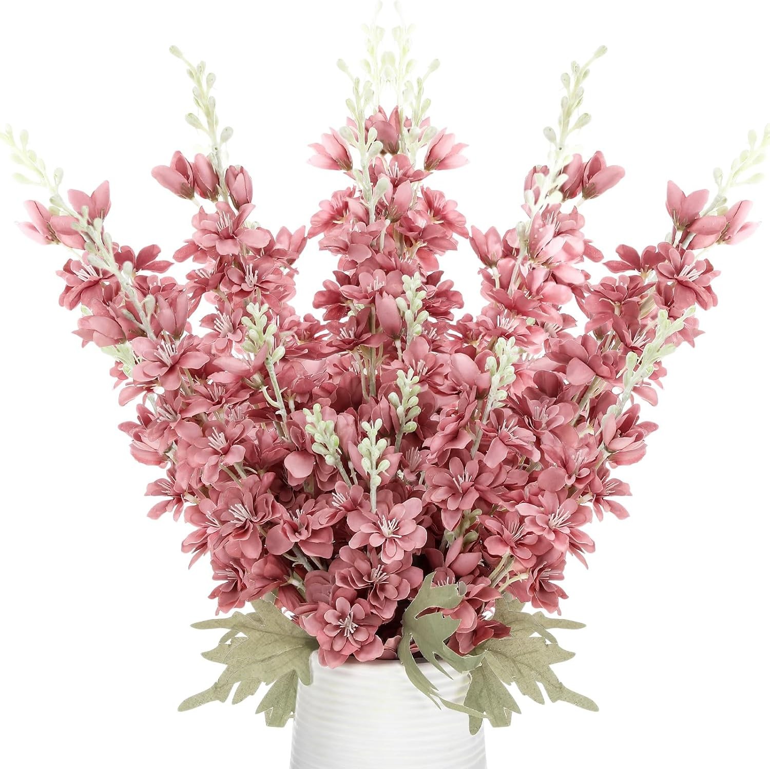 12 Pcs Delphinium Artificial Flowers, 33.5 » Long Stem Lifelike Faux Silk Flower