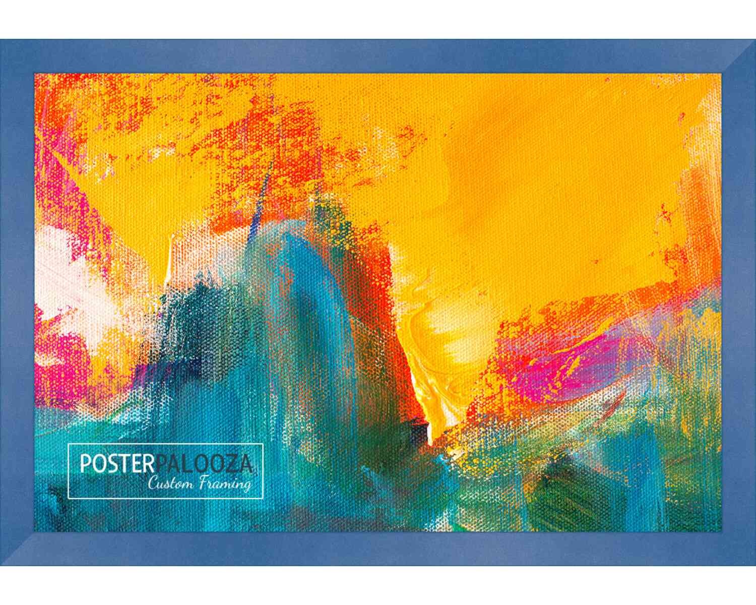 Panoramic Classic Modern Blue Frame – UV Acrylic, Backing, Hanging Hardware