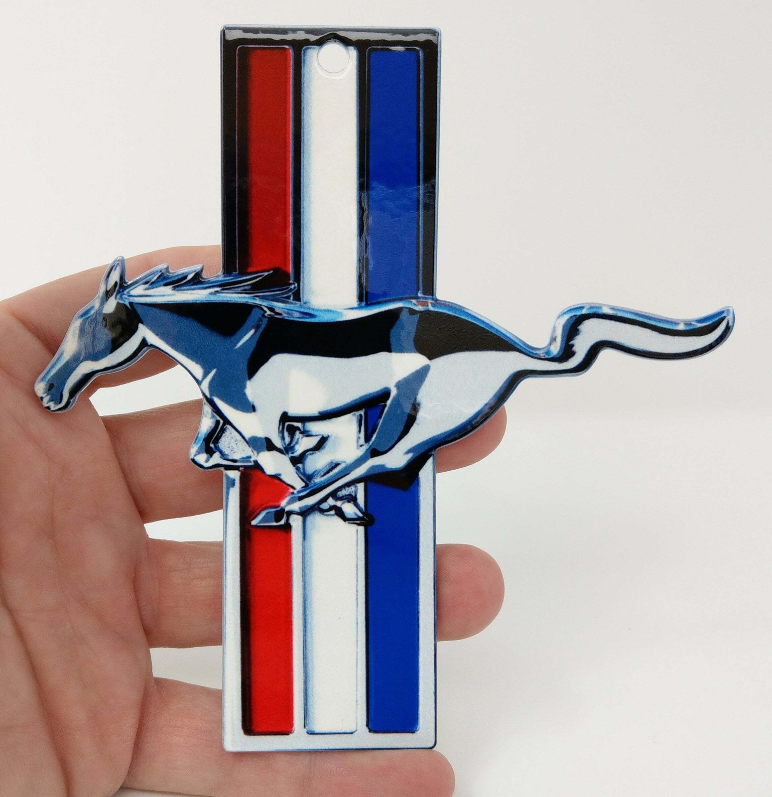 Ford Mustang Pony Color Tri-Bar Steel Sign
