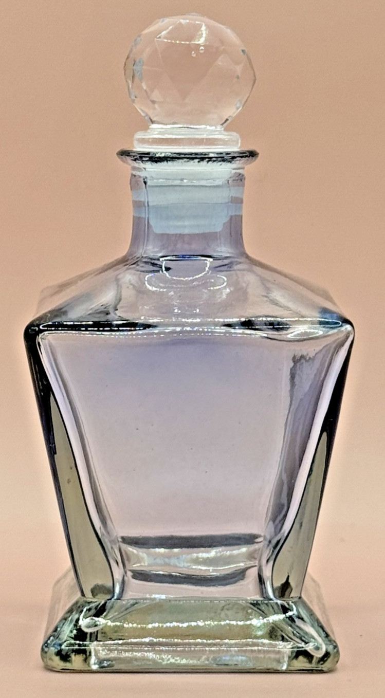 Decorative Lustrous Square Glass Bottles with Stopper, New, 5.5in x 2.25in, CUTE