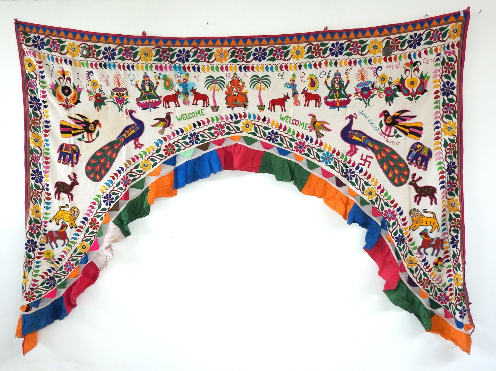Vintage Welcome Gate Toran Door Valance Window Décor Tapestry Wall Hanging DV60