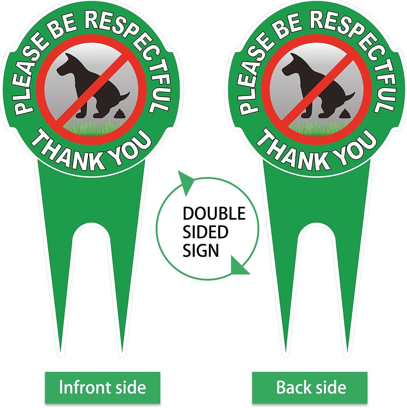 Easy Install Double-Sided Dog Sign – 2 Pack, 12&Prime; x 6&Prime; – Lawn Care Essential