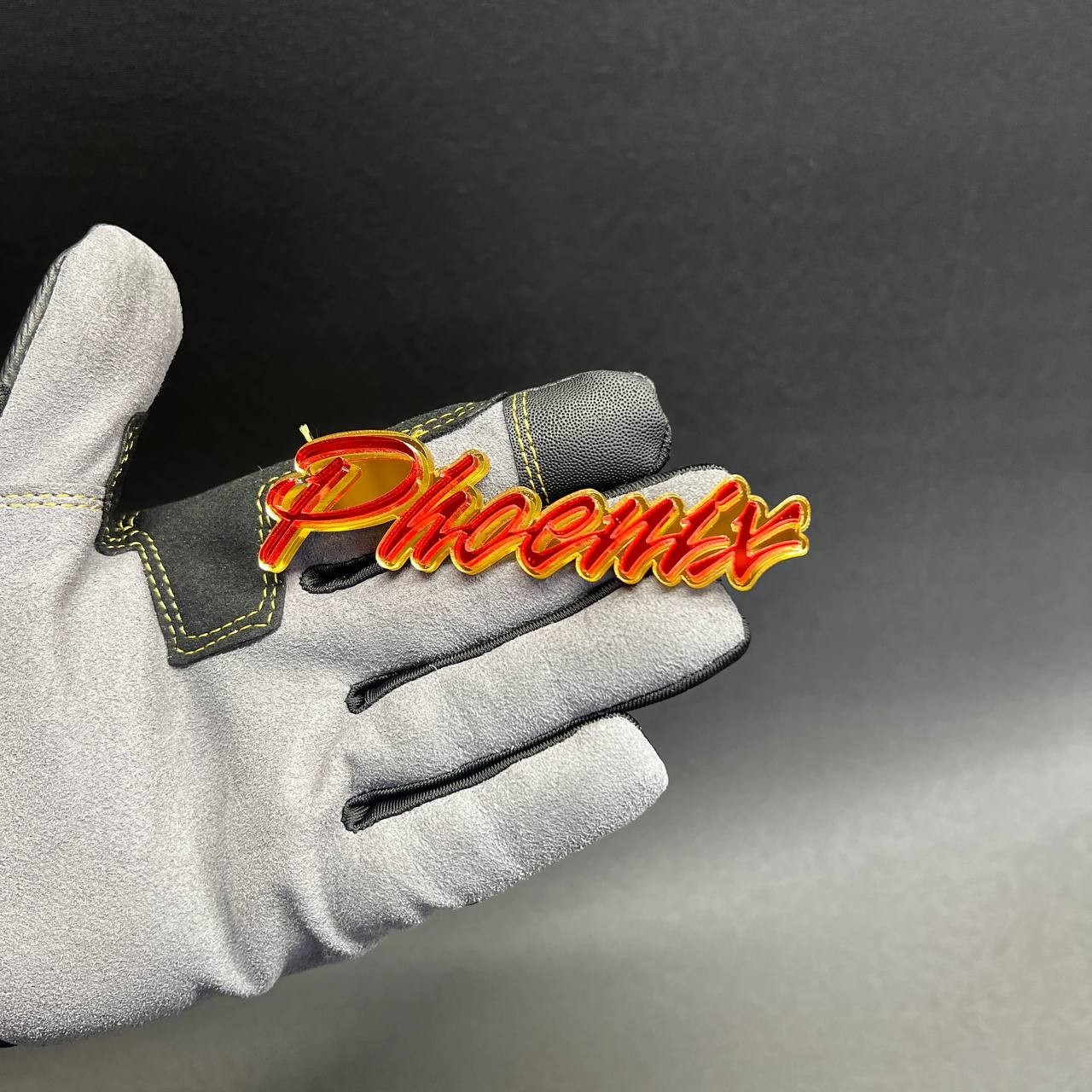 1PC PHOENIX Custom Text 3D Acrylic Car Emblem Badge Multicolor Fender Decal